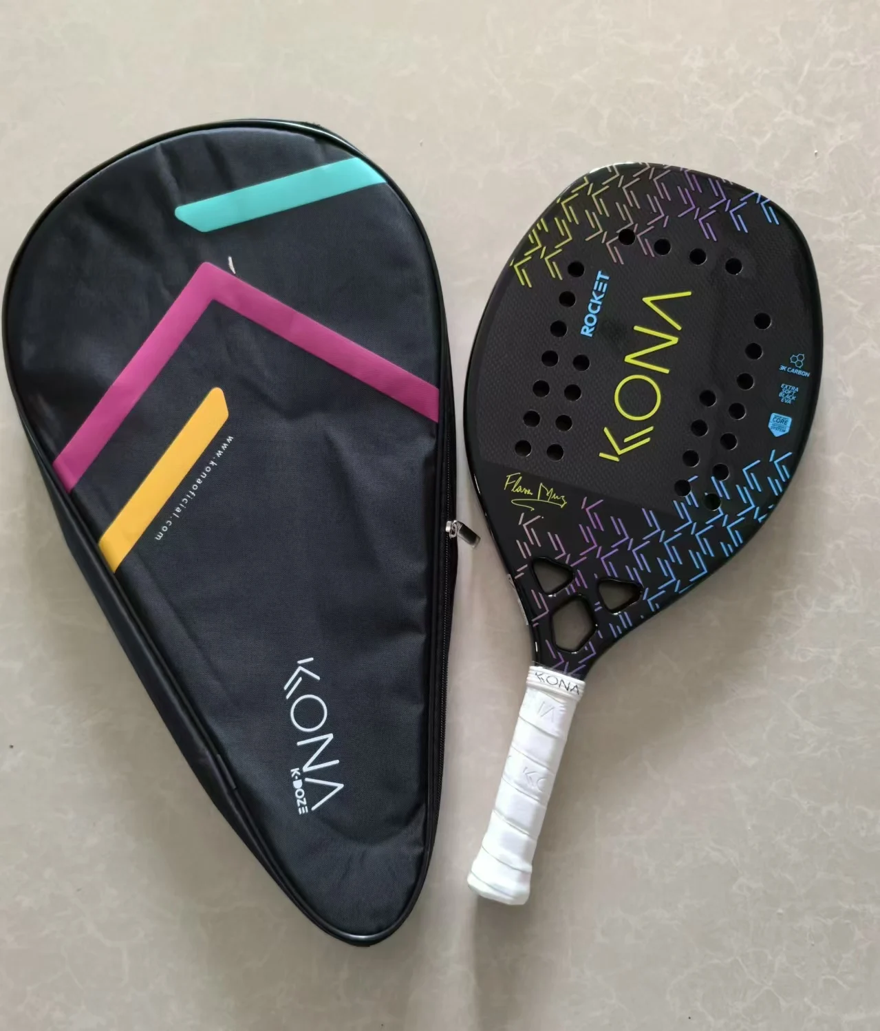 Beach Tennis Racket 3K Full Carbon Fiber Rough Surface EVA Foam Outdoor Sports Racquet