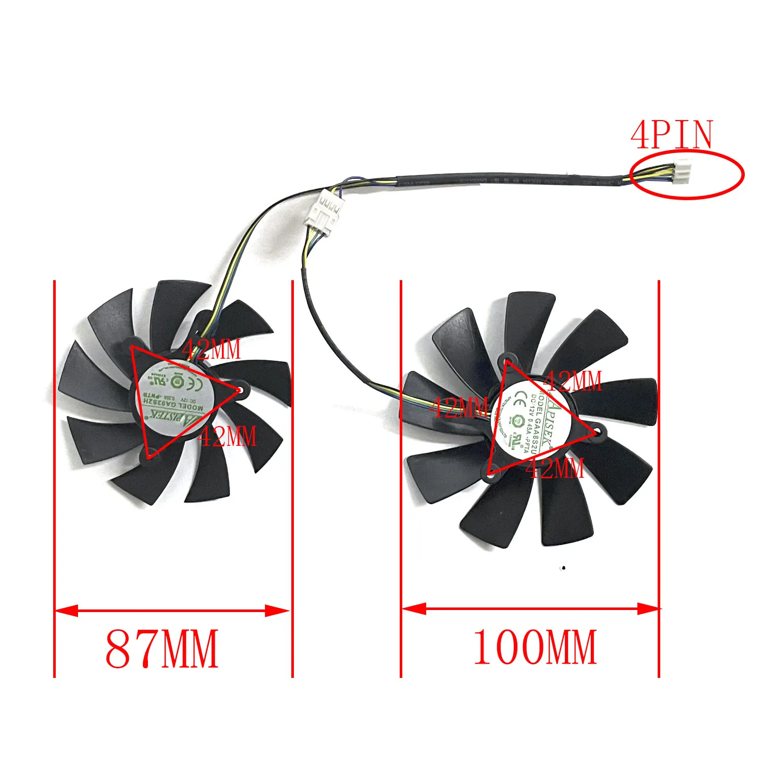 2PCS 87MM 100MM GA92S2H GAA8S2U GTX 1080TI MINI GPU Fan for ZOTAC GeForce GTX 1080Ti Mini 1070Ti Mini 1060 graphics card cooling