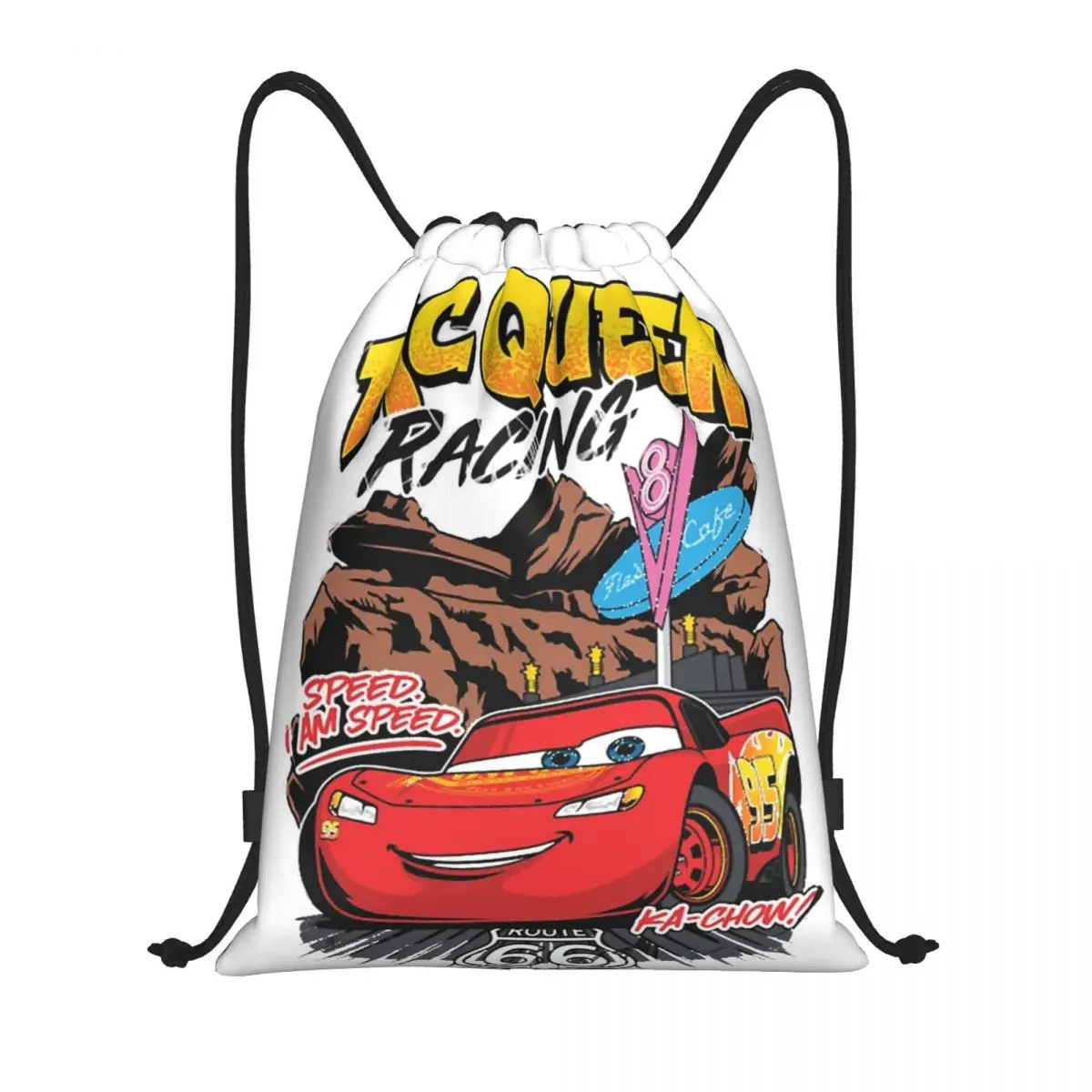 thumbnail image 1 of Mochila con cordón Mater Smile Lightning McQueen Cars, bolsa deportiva para gimnasio, mochila con cordón para hacer ejercicio, 1 of 5