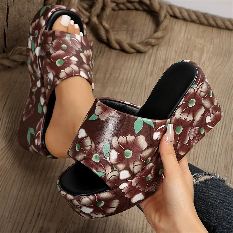 2023 New Summer Casual Platform Wedges Heels Slippers Ladies Fashion Open Toe Roman Fish Mouth Women's Sandals Shoes Size 36-43