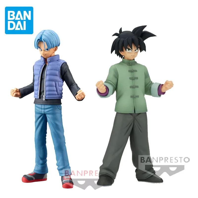 Bandai Genuine Dragon Ball Super Hero Dxf Anime Figure Son Goten Trunks Action Figure Toys For Boys Girls Kids Gift Model