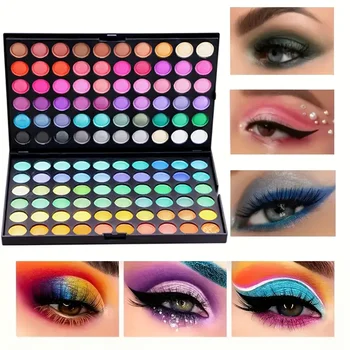 120 Color Eyeshadow Palette with Matte and Shimmer Effects Nude Warm Tones for Parties, Events and Professional Makeup Artistry 2
