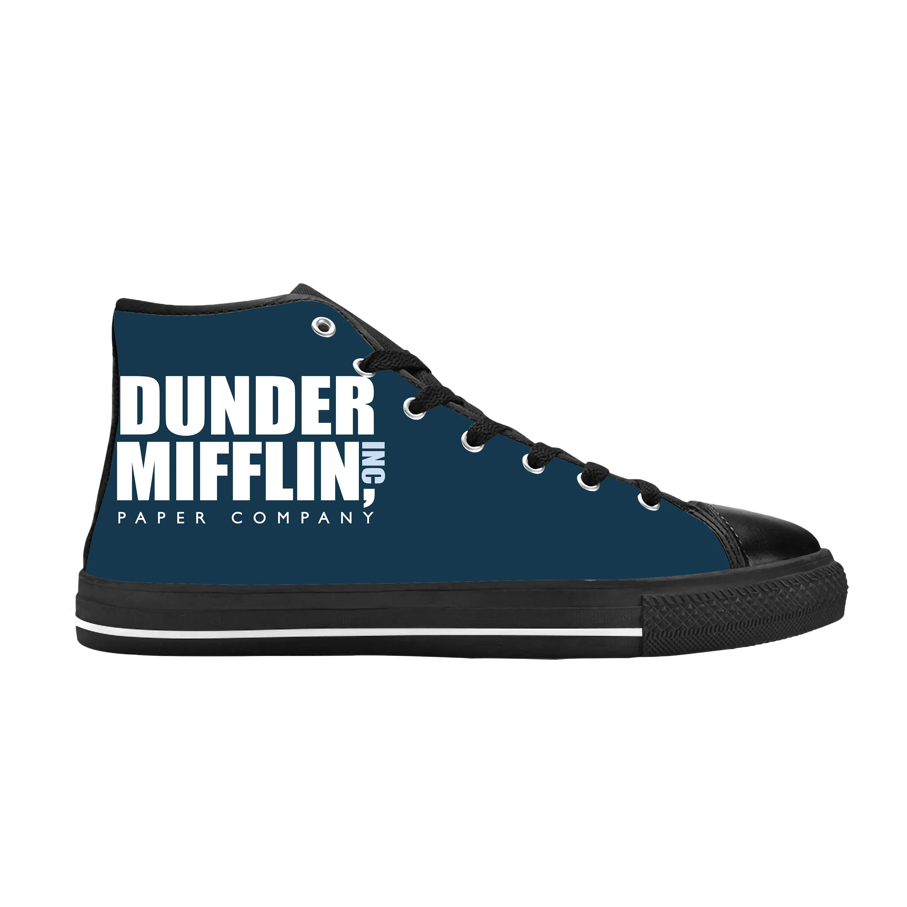 The Office TV Show Dunder Mifflin Paper Company Casual Cloth Shoes High Top Comfortable Breathable 3D Print Men Women Sneakers
