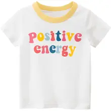 Camiseta de gran tamaño para niños y niñas, camisetas de manga corta con estampado de letras y cuello redondo para bebés, Tops bonitos para niños, ropa para niños 2022