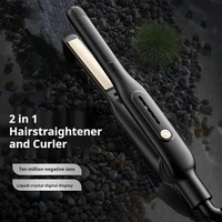 Lisseur de cheveux professionnel 13 mm avec écran LCD, ions négatifs, mini fer à lisser portable pour hommes, femmes et salons 2