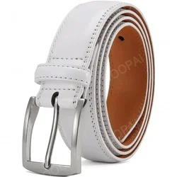 Men's Luxury Genuine Leather Pin Buckle Belt - Stylish Casual Fashion Accessory - 145cm (35ZK149 - WE)