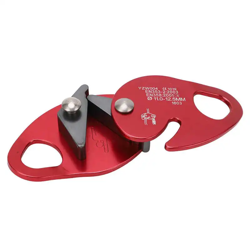 Climbing Rope Grab 11 to 12.5mm Rope Self Braking Stop Grip Clamp Red