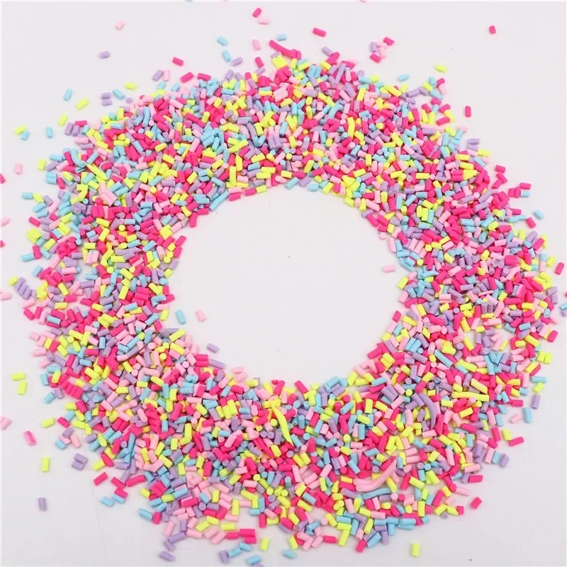 Vibrant Cylindrical Polymer Clay Slices for DIY Crafts and Slime Accessories
