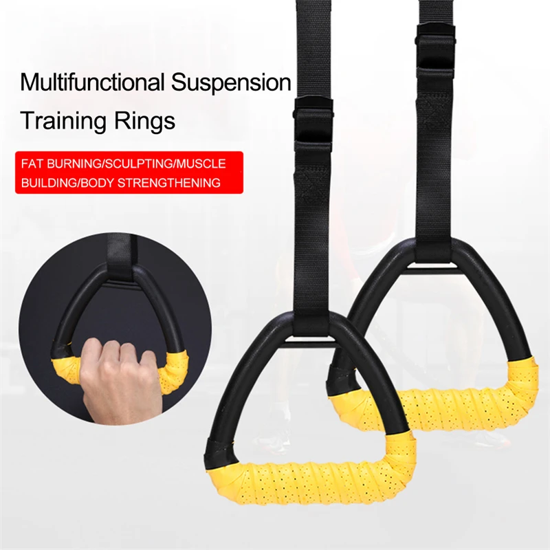 Pair Of Gymnastic Suspension Rings Training Straps Kit Home Pull-up Workout Stretcher Indoor Fitness Equipment For Kids & Adults
