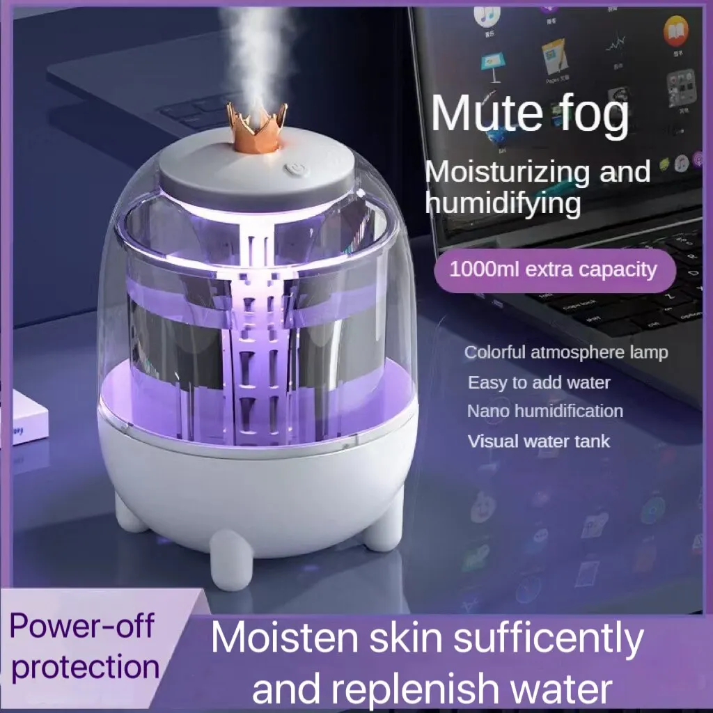 DesktopHumidifierSingleHole1LPortableHeavyFogVisualWaterTankHouseholdAtomizerOffice