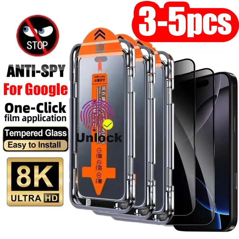 Premium Privacy Tempered Glass Screen Protector with Easy Installation - Anti-Spy Protection, 3-5 Pack