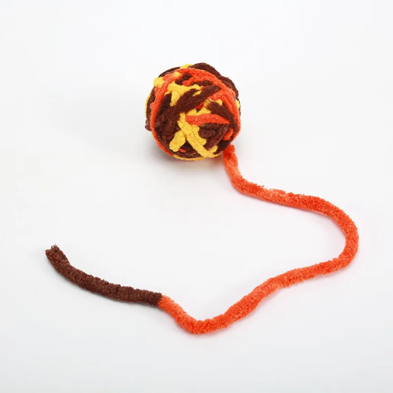 1pc Color Funny Cat Toy Ball With Tail Cat Accessories Pet Supplies Wool Dog Toys Dog Accessories Plush Pet Shop All For Dogs 