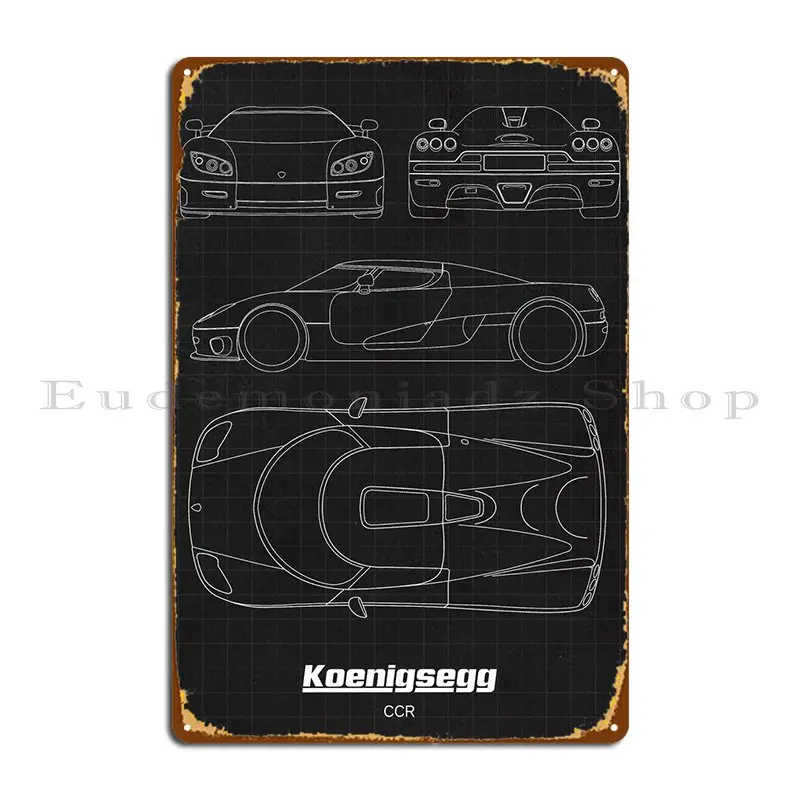 Koenigsegg Ccr Metal Platform Poster Home Cinema Design Personalizza Cinema Tin Sign Poster