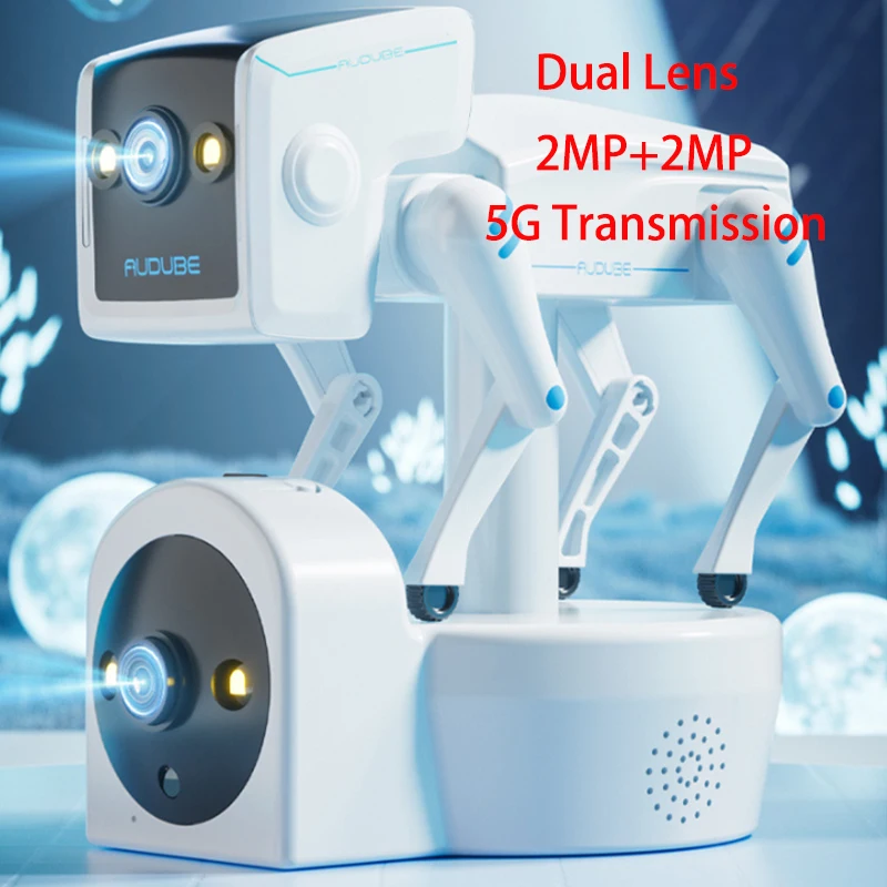 4Mp Wifi Dual Lens Robotdog Camera Yoosee App Ptz Ip Dome Camera Ai Rilevamento Umanoide Full Color Cctv Intercom Baby Monitor