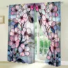 2 Panels Stained Glass Peach Blossom Curtains, Versatile Design Suitable for Any Style, Creating a Peaceful Living Space 1