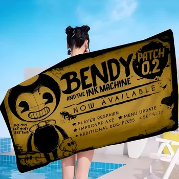 B-Bendy and the Ink M-Machine Anime Beach Swimming Towel Soft Absorbent Washcloth Children's Gifts for Kids Travel Camping Gym