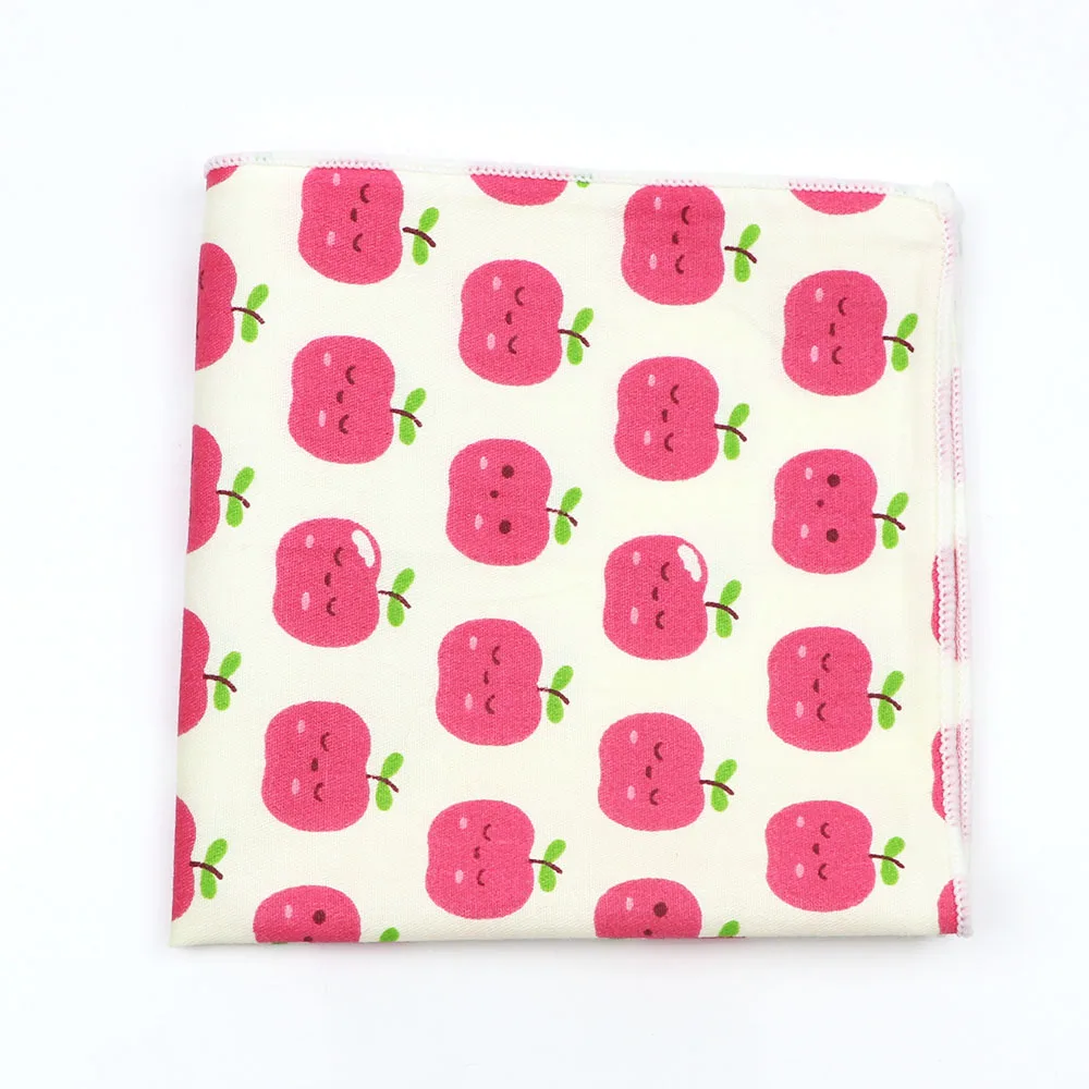 Pocket Square Mini Handkerchief Adult/Kids Cartoon Cotton Handkerchiefs Animal Fruit Floral Pattern Hanky Party Casual Pink Blue Pockets Square Wedding Hankies