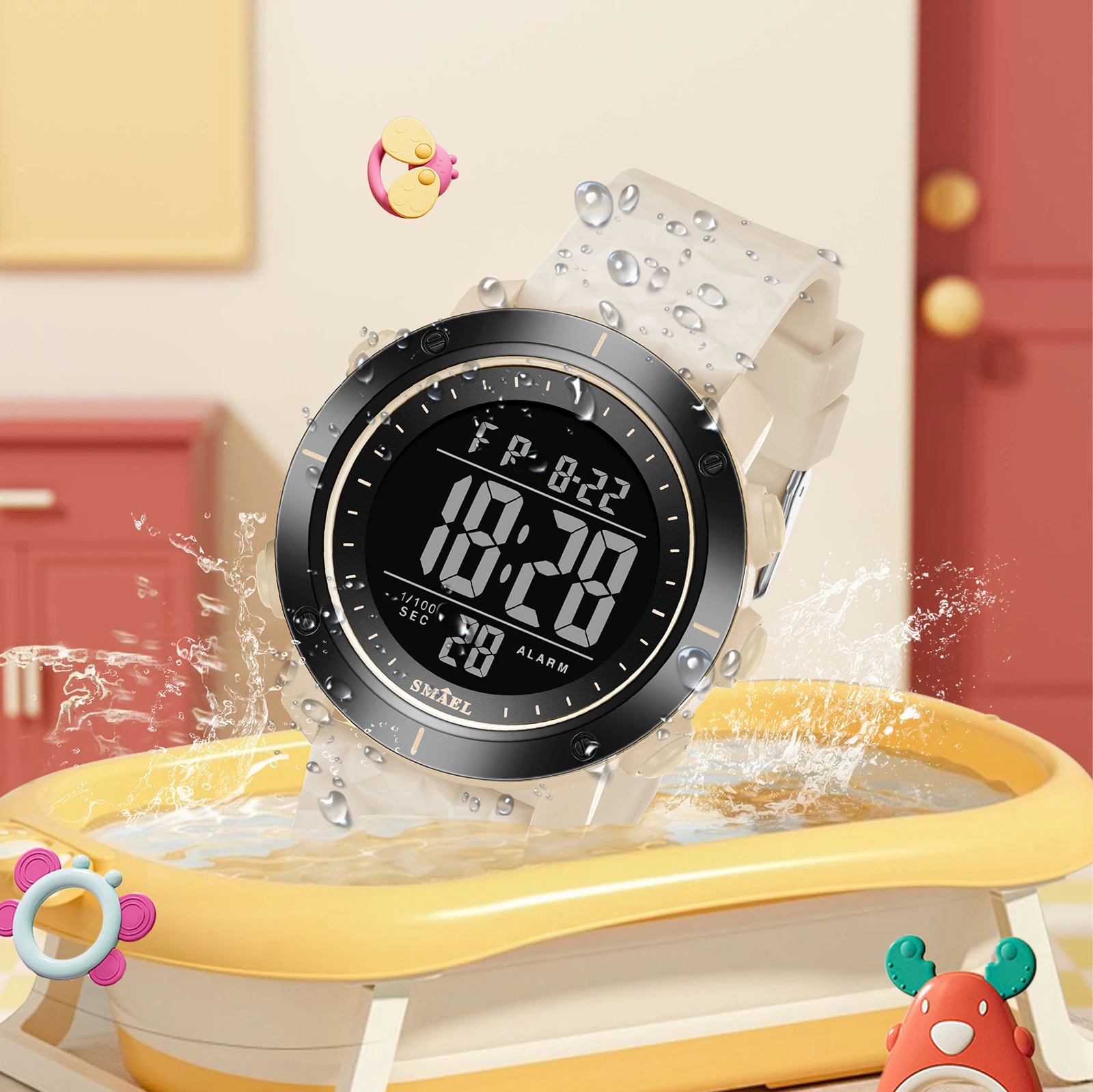 SMAEL Children Sport Watches Digital 50M Waterproof Wristwatches LED 8107C Kids Watches Sports Digital Watch LED  Birthday Gifts 5
