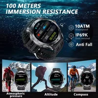 Nouvelle Montre Connectée Militaire T-Rex 3 Ultra GPS 2026 pour Hommes, Batterie 1000 mAh, Étanche 10 ATM, Boussole, Lampe Torche, Suivi Sportif 3