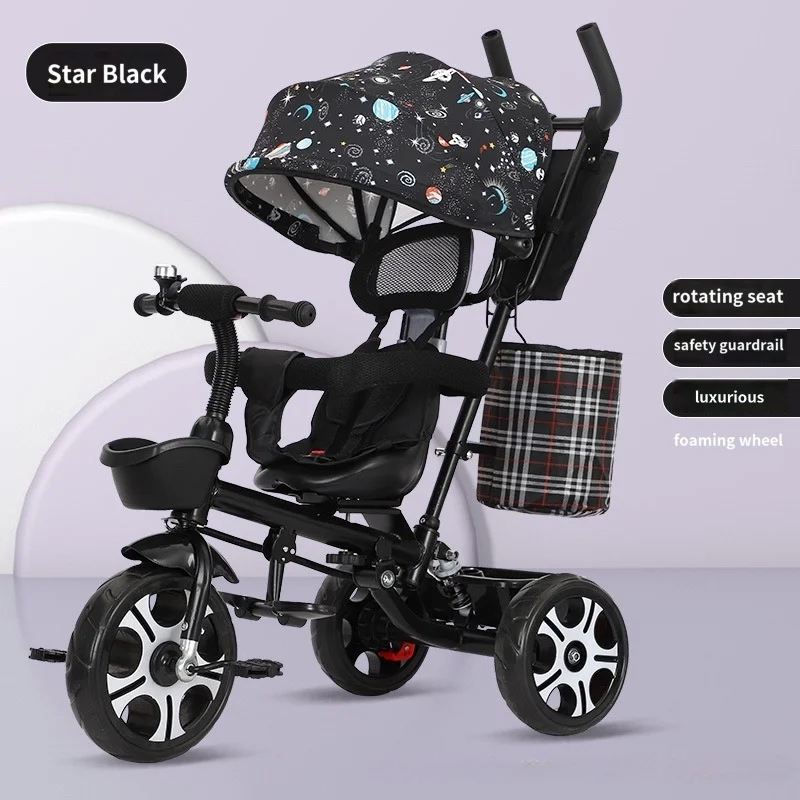 

New Children's Tricycles Foldable Children's Bicycles Baby Trolleys Baby Trike Reversible Children's Walker Tricycle for Kid