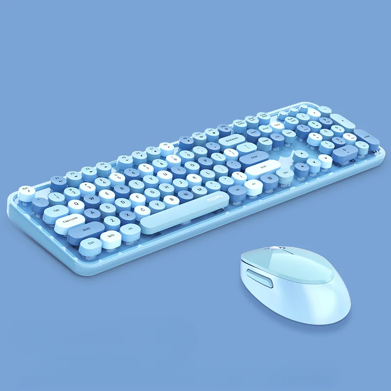 

Sweet wireless keyboard and mouse set for girls cute lipstick retro keyboard and mouse set for office typing keyboard and mouse