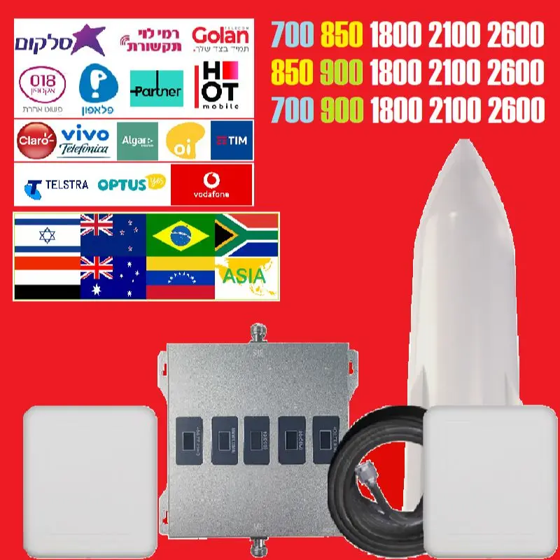 Band 28 700 Band 7 2600 Band 5 800 new 5G 4G five band Repeater