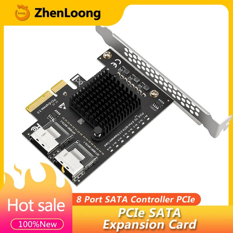 

Плата расширения ZhenLoong 8 портов SATA 3,0 коннектор контроллера к адаптеру PCI-E X4 6G 6 Гбит/с