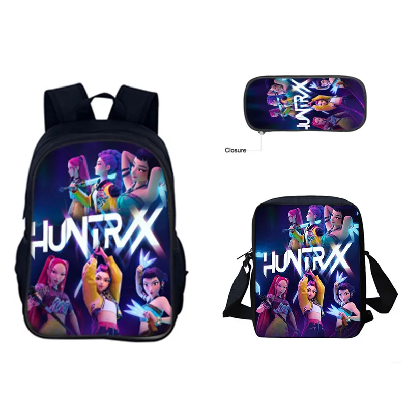 Sac à Dos K-Pop Demon Hunters - Motif Huntrix - 20L, Polyester - Pour école, Université, Voyages - 44x30x13 Cm
