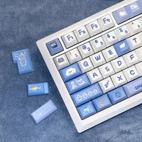 Mechanical Keyboard PBT Keycap Firmament Theme 142 Keys/Set KCA Profile DYE Sub White Blue ANSI Layout For Outemu MX Switch - Image 6