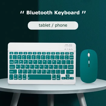 Portuguese Spanish Keyboard Bluetooth 10 inch Portable Magnetic Tablet Keyboard with Mouse Set Wireless Keypad Ultra Thin