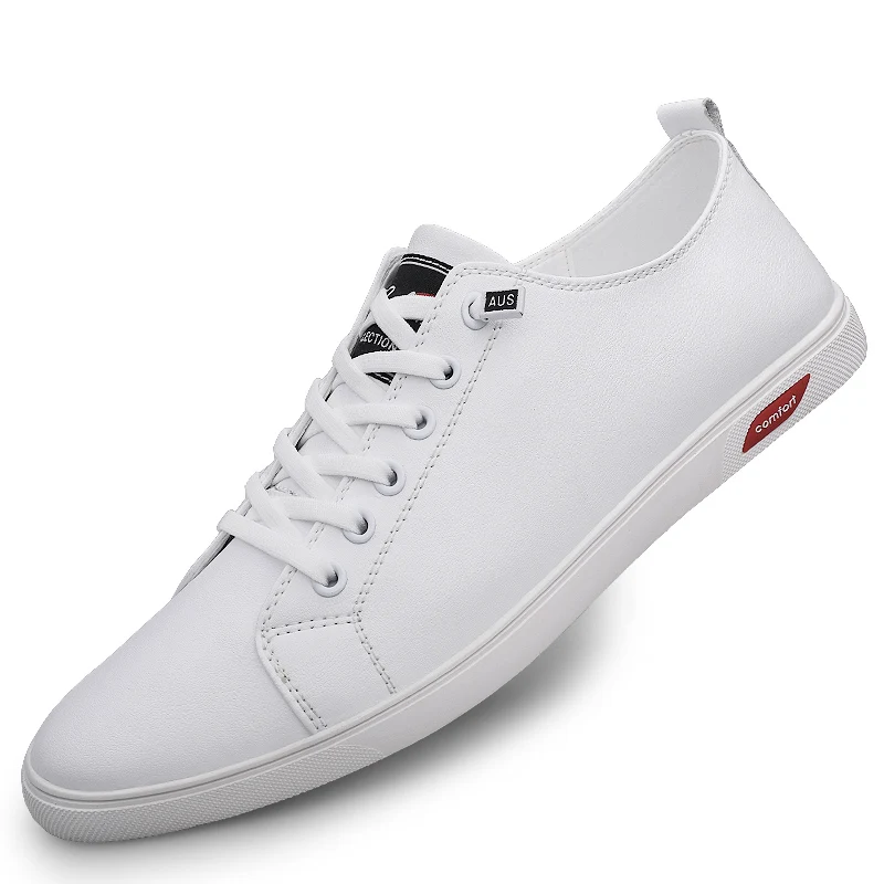 Genuine Leather Mens Luxury Brand Casual Shoes Fashion Handmade Classic White Shoes Outdoor Comfort Men Sneakers Business Office