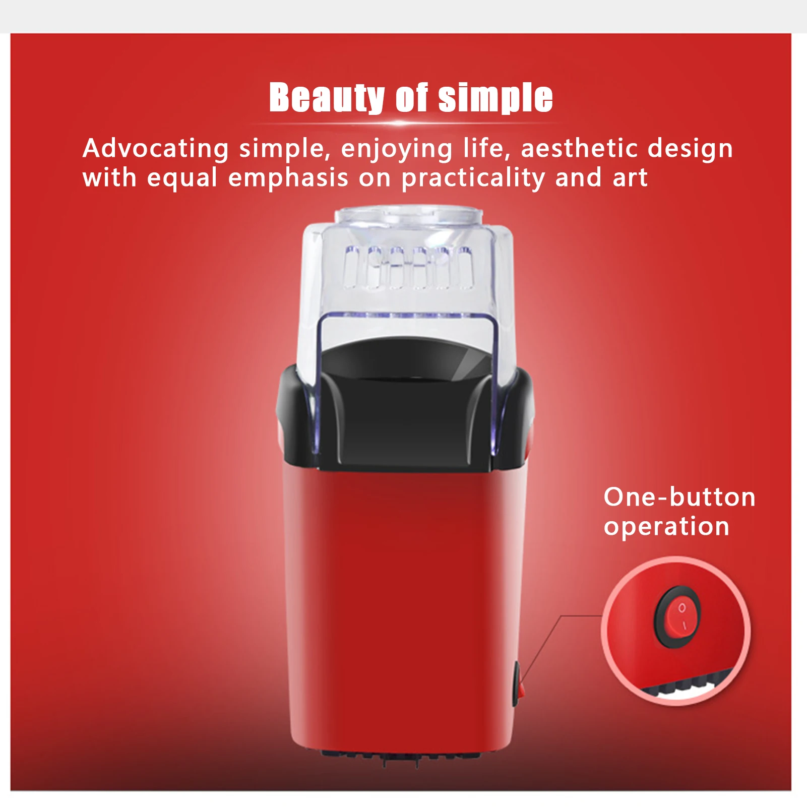 110V Full Automatic Corn Popper Mini Fast Heating Electric Popcorn Machine for Home Kitchen US Plug Popcorn Maker Popper
