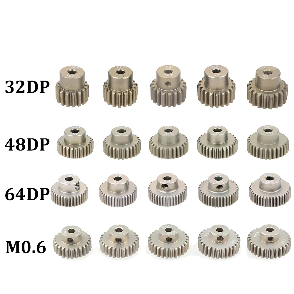 

SURPASS HOBBY 5PCS 3.175mm Shaft Metal Pinion Motor Gear 32DP M0.6 M0.8 for 1/10 1/8 RC Car 3650 3660 Traxxas 17T-20T