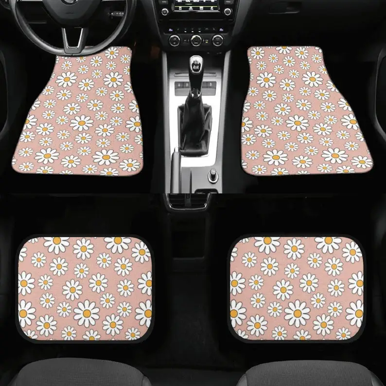 

Pink Daisy Car Mats, Retro Floral Car Floor Mats, Pink Car Floor Mats for Women, Car Mats Floral, Car Mats Aesthetic