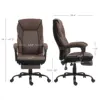 Homcom Executive Office Chair with Foot Rest and High Back, Dark Brown 3