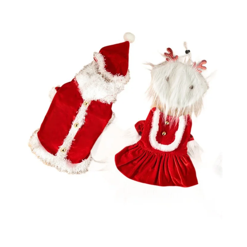 Pet Clothes Christmas Party Set Holiday Dress Up Funny Small and Medium Dog Clothes