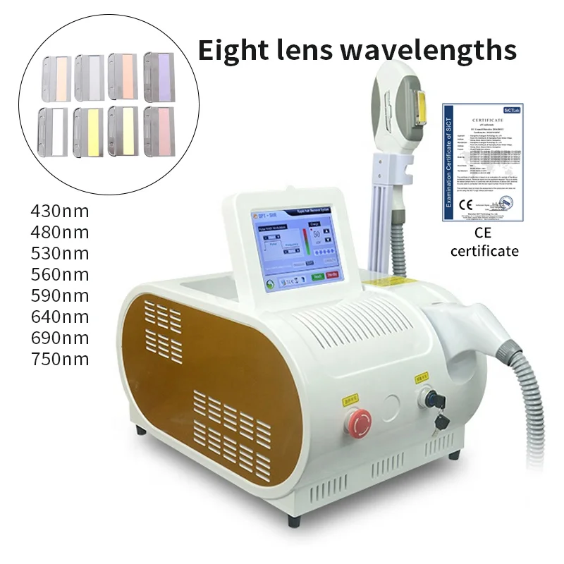 Portable OPT Elight Hair Removal Machine 8 Filters Flawless Painless