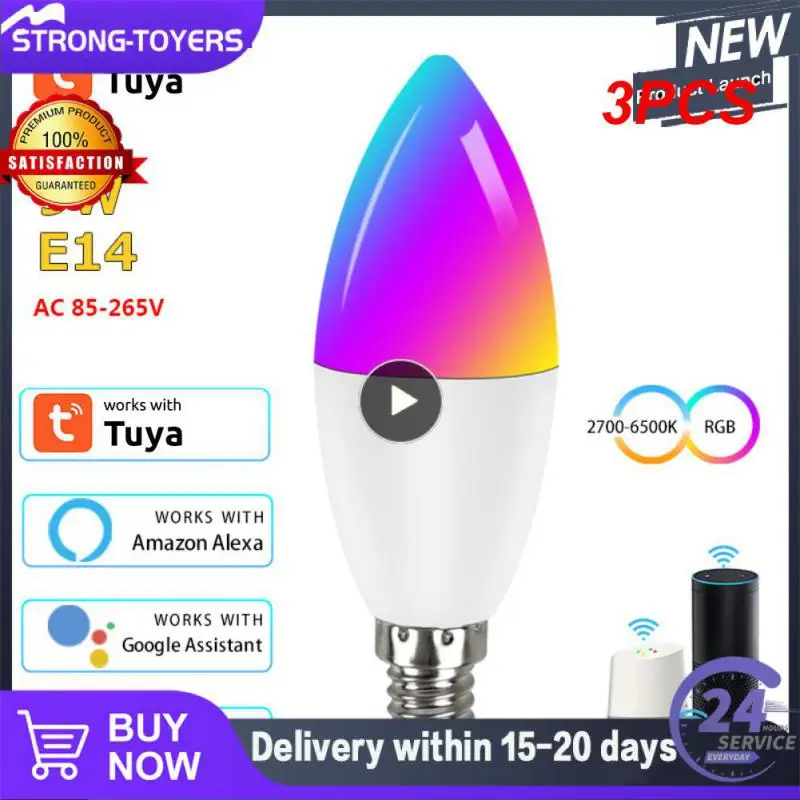 

Умная лампа E27 с Wi-Fi, 3 шт., RGB + CW + WW 5 Вт 7 Вт 9 Вт