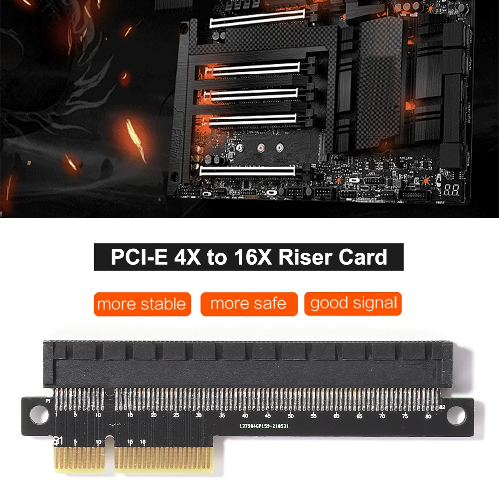 Desktop PCI-E 4X to 16X Adapter Card PCI-E 4X Male to Female Port Converter Card