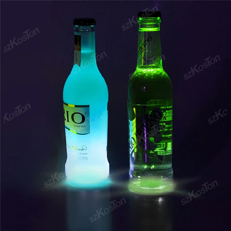1-200PCS LED Coaster Lights Colorful Glowing Wine Bottle  Stickers Bar Wedding Party Lighting Glowing Wine Bottle 6
