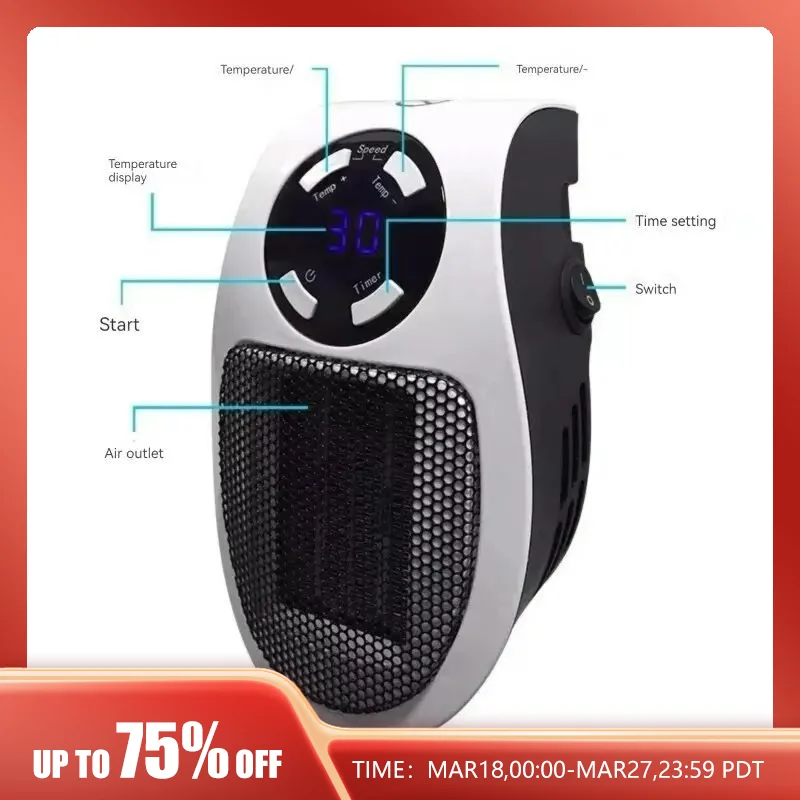 Portable Heater Electric Heater Plugin Room Heater Home Appliance