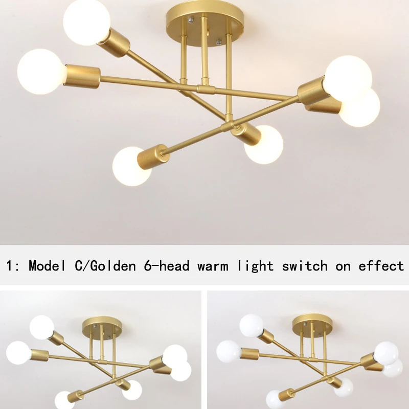 LED Ceiling Light Ceiling Light Modern Creative Lighting Warm And Romantic Golden light fixture Bedroom Minimalist Personality Living Room Dining Ceiling Lamps