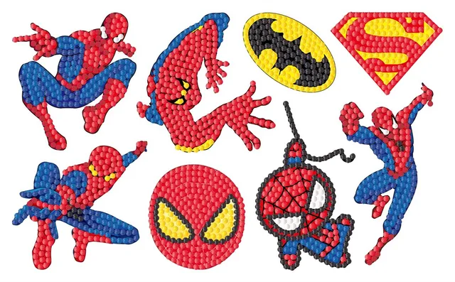 8PCS/Set Spiderman Diamond Painting Mosaic Sticker DIY Arts Crafts Kids  Gift New