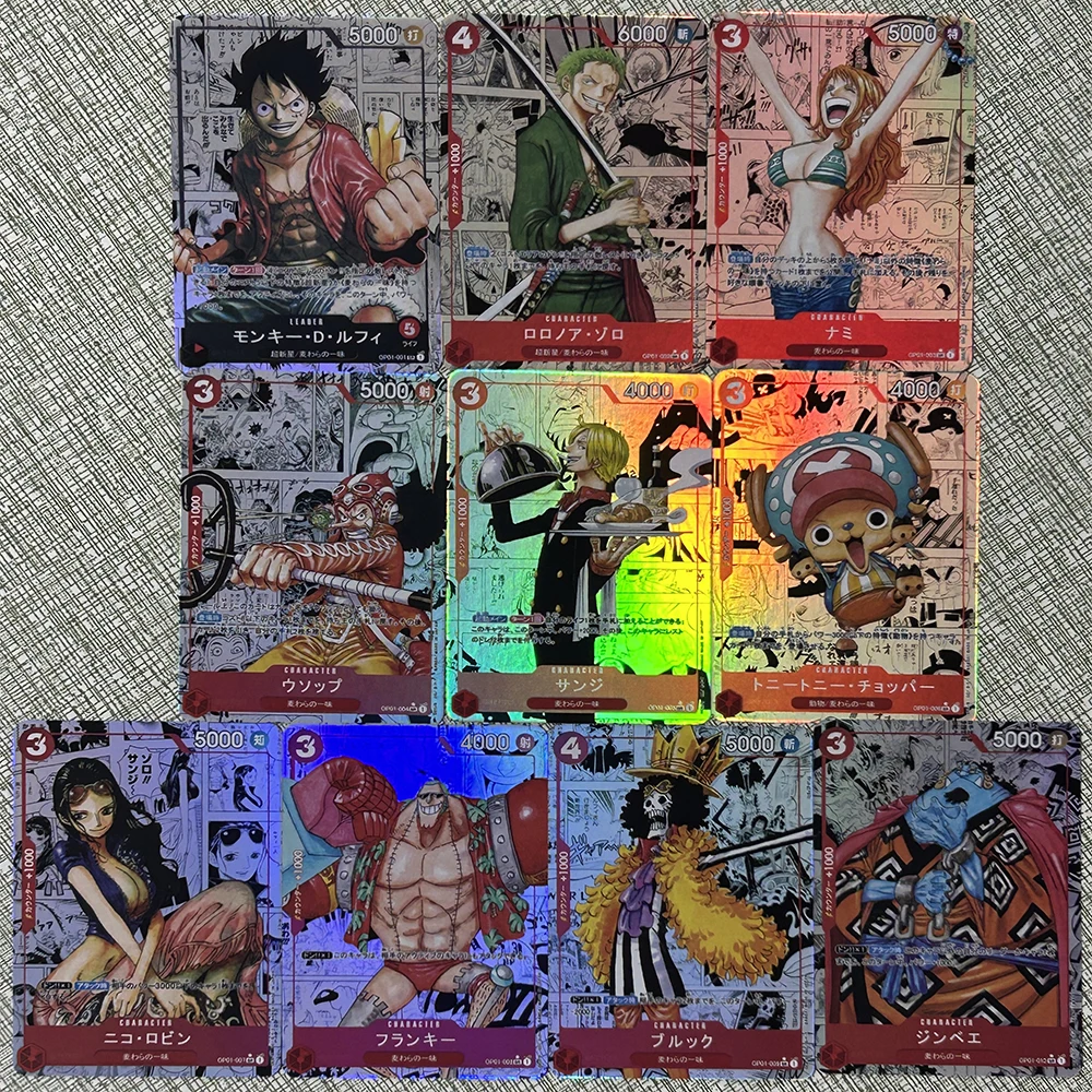 9PC/Set Anime One Piece DIY ACG Wife Card Roronoa Zoro Chopper Boy Battle Game Toys Collectible Cards Christmas Birthday Present