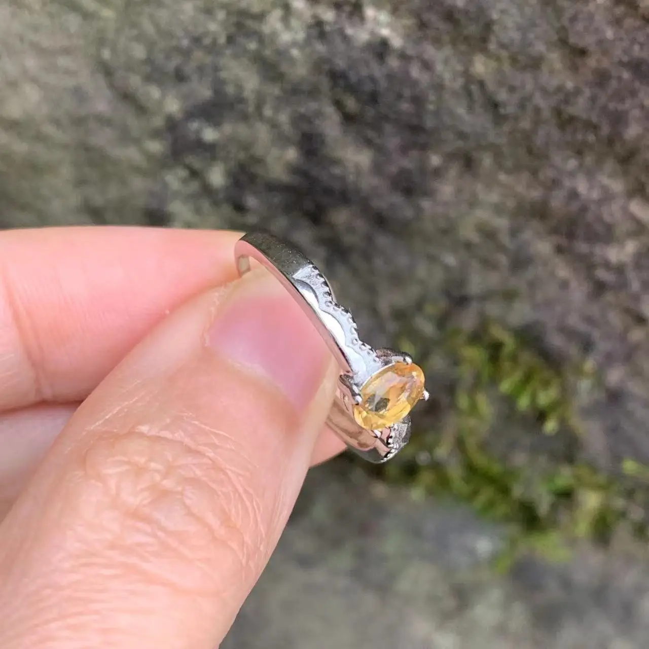 5*3MM Natural Citrine Ring Adjustable Female Ring Jewelry for Women Gift Wholesale High Quality Vintage Fine