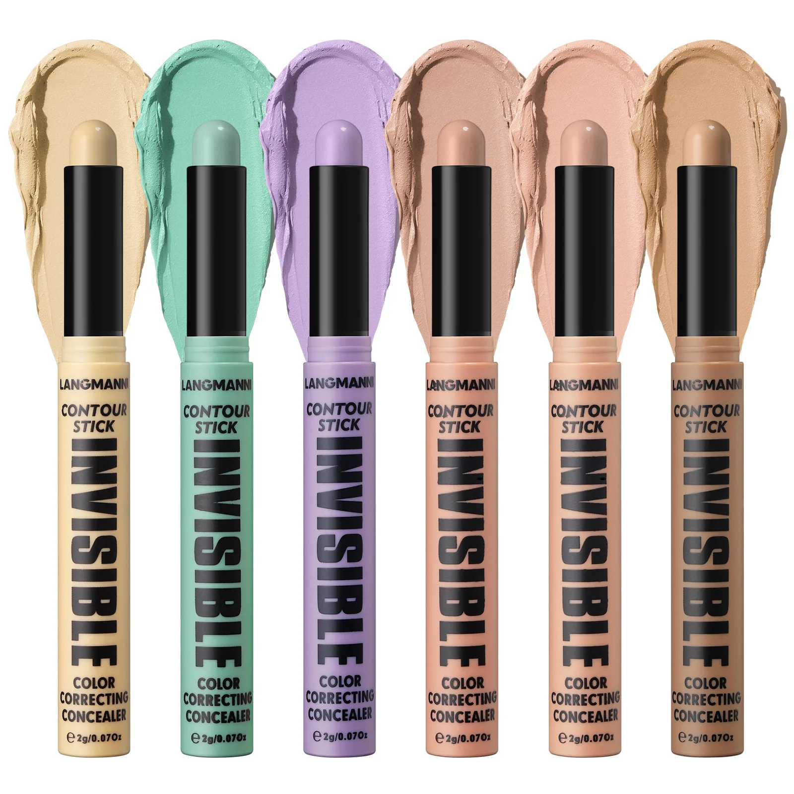 LANGMANNI muti-Color Contouring Stick Long-lasting hydrating Waterproof Smooth  Brightening Skin Enhancing Tone Concealer 6