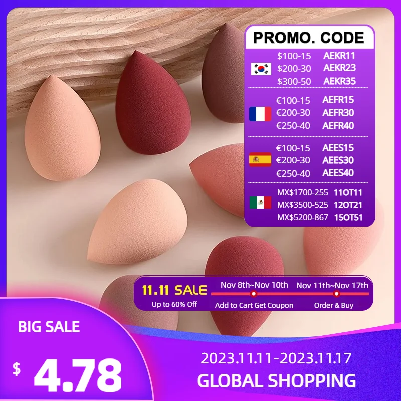 8Pcs Makeup Sponge Foundation Cosmetic Puff Smooth Powder Concealer Beauty Spong Blender Cosmetic Make Up Puff