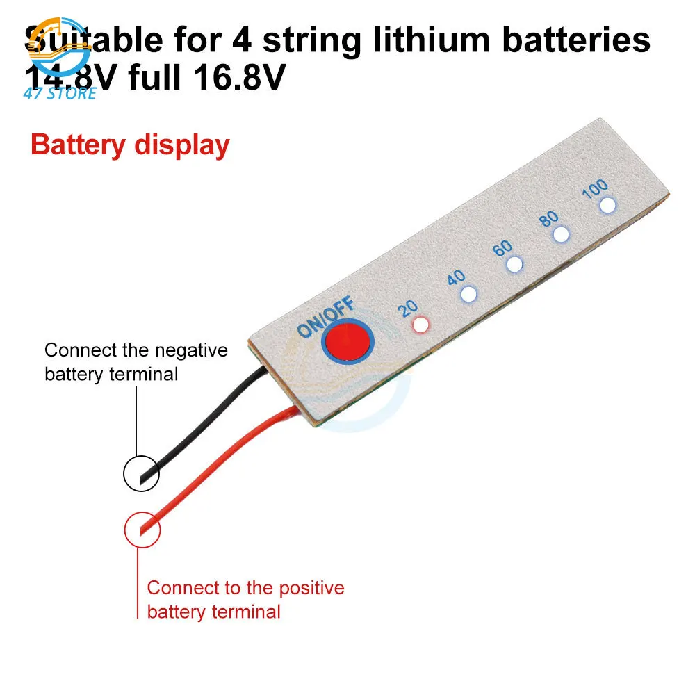 1S 3S 4S 18650 Lithium Battery Pack Battery Level Display Panel LED Percentage Indicator Tester Li-po Li-ion Capacity Indicator 3