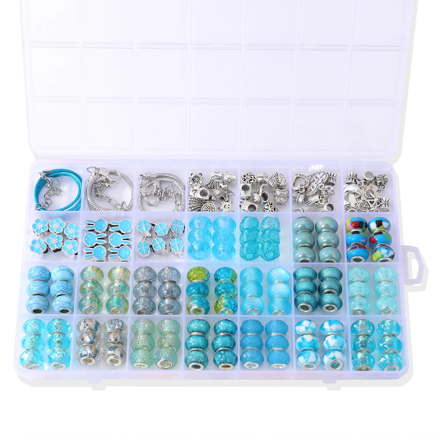 DIY Bracelets Kit Acrylic Alloy Beads For Jewelry Making Accessories Large Hole Charms Bracelet Necklace Beads Set Birthday Gift