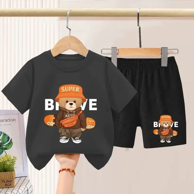 

Summer Baby Girls Clothes Set Cartoon Printed Short Sleeve T-shirts and Shorts 2pcs Suit for Children Boy Top Bottom Tracksuits